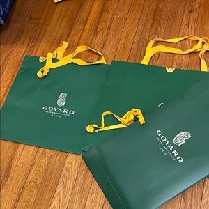 Goyard Forest Green Bags with Mustard Yellow Straps